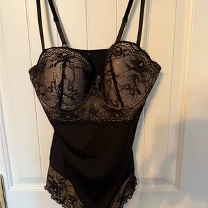 Elegant Black Lace Bodysuit